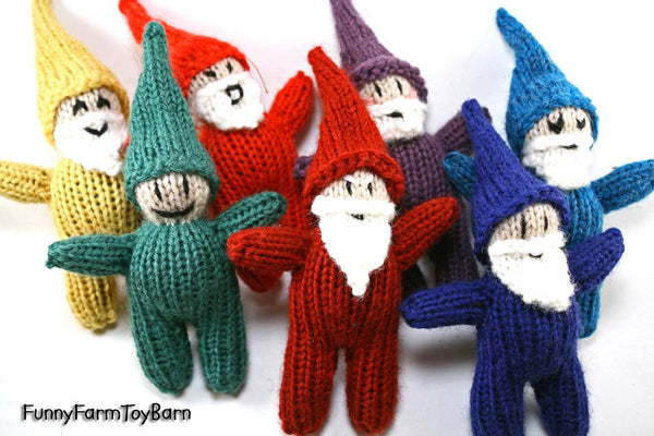 Rainbow Gnome Set / Snow White's Seven Dwarfs Emotive Elves Natural Waldorf Easter Basket Toys-thatfamilyshop.com