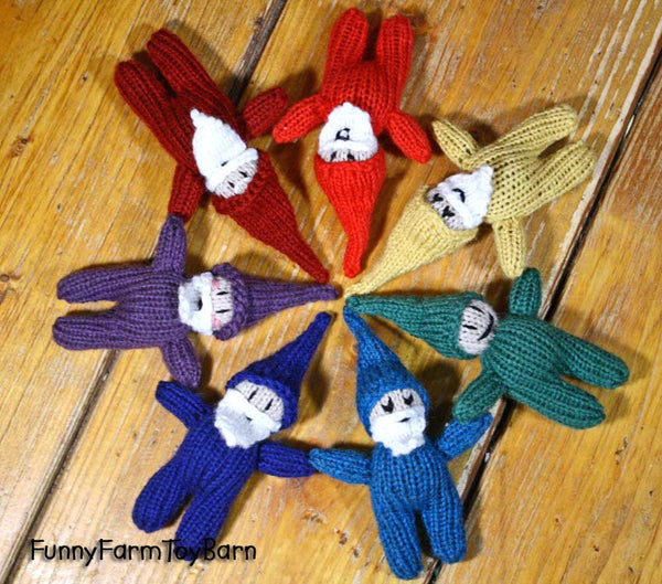 Rainbow Gnome Set / Snow White's Seven Dwarfs Emotive Elves Natural Waldorf Easter Basket Toys-thatfamilyshop.com