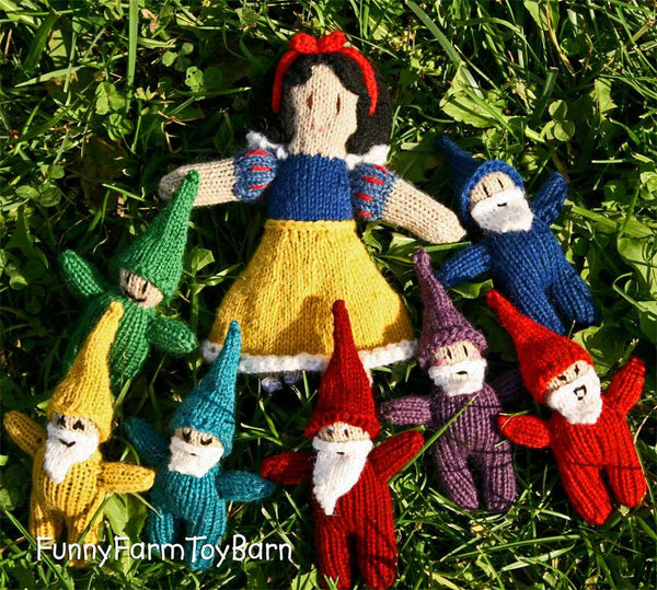 Rainbow Gnome Set / Snow White's Seven Dwarfs Emotive Elves Natural Waldorf Easter Basket Toys-thatfamilyshop.com