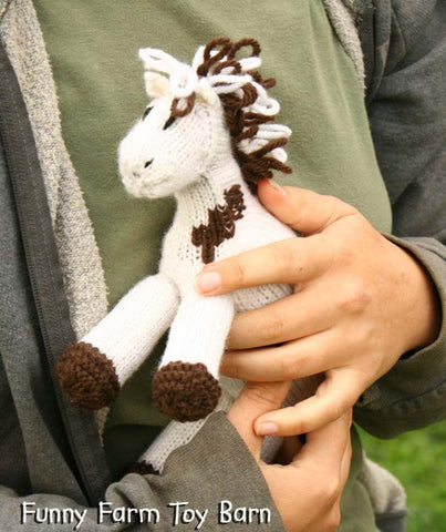 Missy: Paint Pony Stuffed Animal Horse Knitted Paint Girl's Waldorf Toy All Natural Wool-thatfamilyshop.com