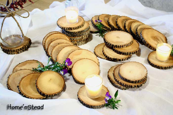 Rustic Wedding Coasters Table Decoration Ash Wood Mason Jar Stands Party Favors-thatfamilyshop.com