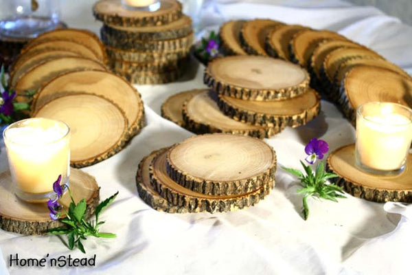 Rustic Wedding Coasters Table Decoration Ash Wood Mason Jar Stands Party Favors-thatfamilyshop.com