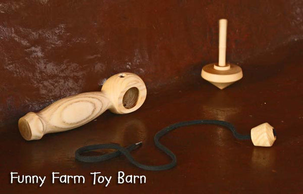 Kids Top Spinner Launcher Wooden Toy Spinning Tops Fun Game-thatfamilyshop.com