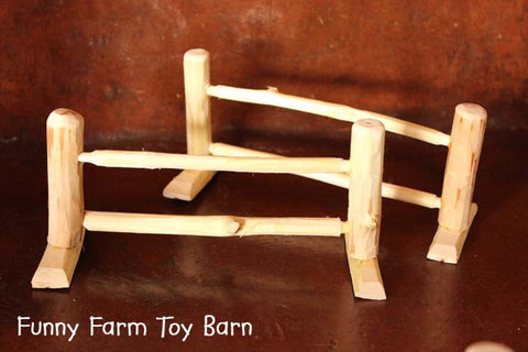 Set of 5 Toy Fence Pieces Rustic Natural Wood Fencing Waldorf Animals Farm Set-thatfamilyshop.com