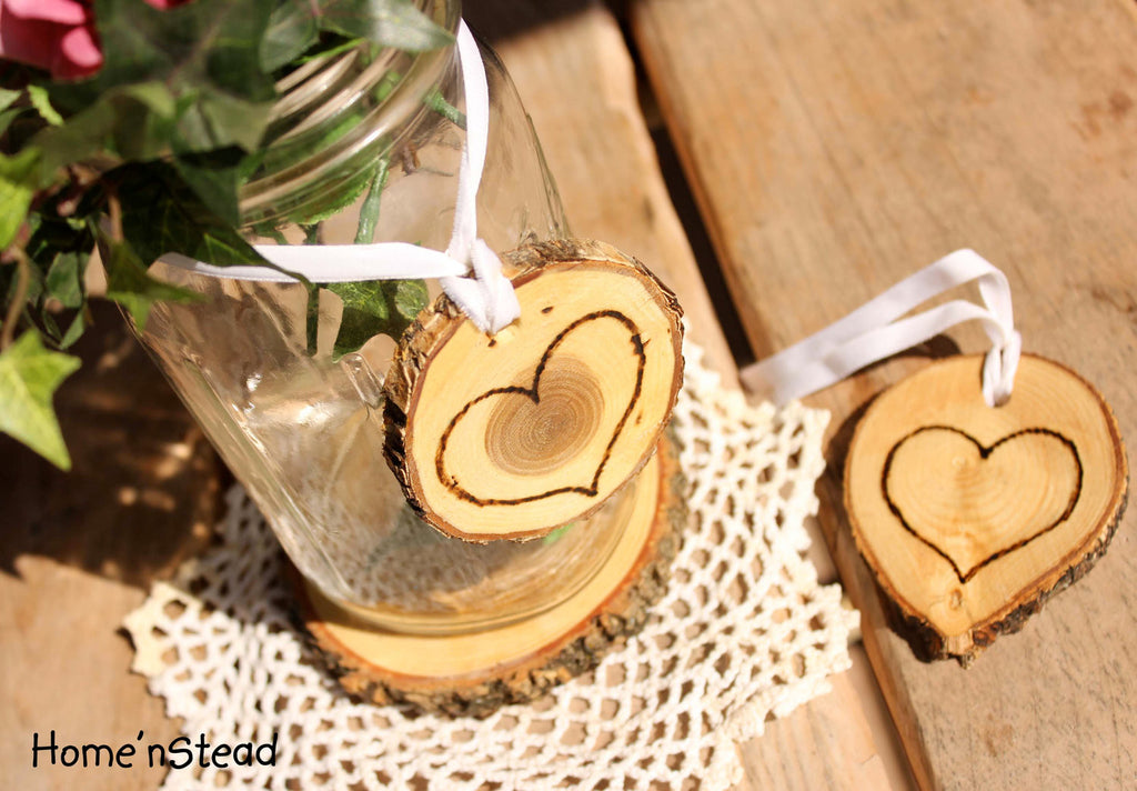 Bark Wood -Small Hanging Heart