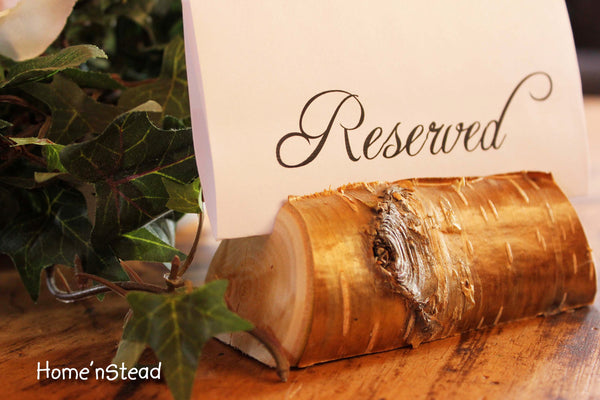 Rustic Wedding Card Stand Reserved Table Numbers Place Setting Business Card Holder-thatfamilyshop.com