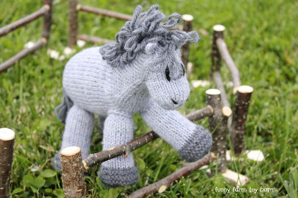 Franklin: Blue Roan Pony Stuffed Animal Waldorf Toy Horse Baby Boy Shower Gift-thatfamilyshop.com
