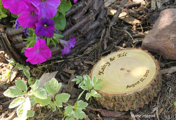 Lidded Ring Box "Pillow" Rustic Wedding Custom Color and Lid Personalization Names Date-thatfamilyshop.com
