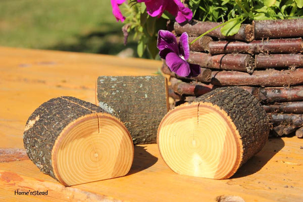 Tree-Chunk Card Holders Rustic Wedding Place Setting Reserved Seating Table Number Menu Stand-thatfamilyshop.com