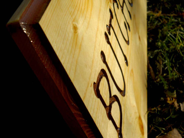Wood Sign Large Custom Name Plaque Engraved Entrance Welcome Cottage Cabin-thatfamilyshop.com