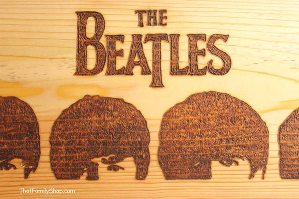 The Beatles Wood Burned Wall Art Plaque A Hard Day's Night Fan Gift-thatfamilyshop.com