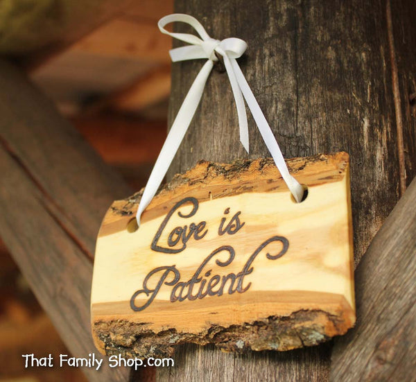 Love is Patient, Set of 10 | Cor.13: Rustic Wedding Aisle Decorations Bible Scripture Verses-thatfamilyshop.com