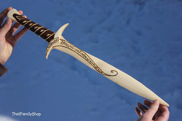 Frodo's Sting Wooden Toy Sword Lord of the Rings Toy Movie Replica Costume Prop-thatfamilyshop.com