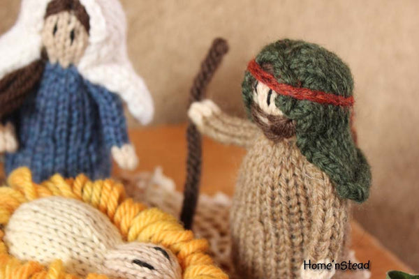 Children's Christmas Nativity Playset People Jesus Joseph and Mary Natural Wool-thatfamilyshop.com