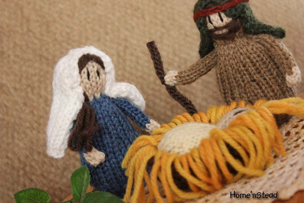 Children's Christmas Nativity Playset People Jesus Joseph and Mary Natural Wool-thatfamilyshop.com