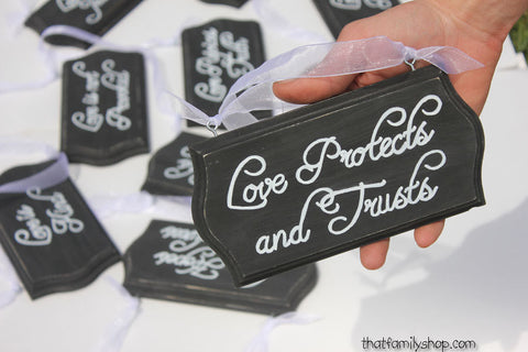 Set of TEN 1.Cor.13: Wedding Aisle Decorations Bible "Love is Patient" Scripture Verse Plaques-thatfamilyshop.com