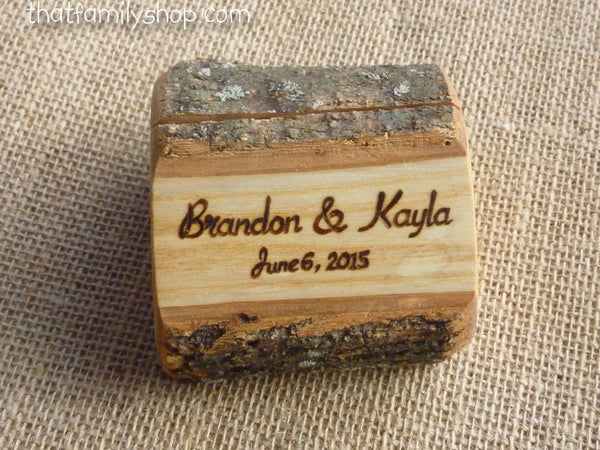 Photo Holder Rustic Wedding Favor Custom Names /Initals /Date /Lettering Memory Picture Stand-thatfamilyshop.com