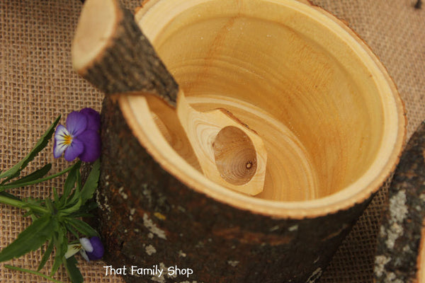 Unique Sugar Pot with Teaspoon Rustic Natural Gift Kitchen Accessory Serving Organizer-thatfamilyshop.com