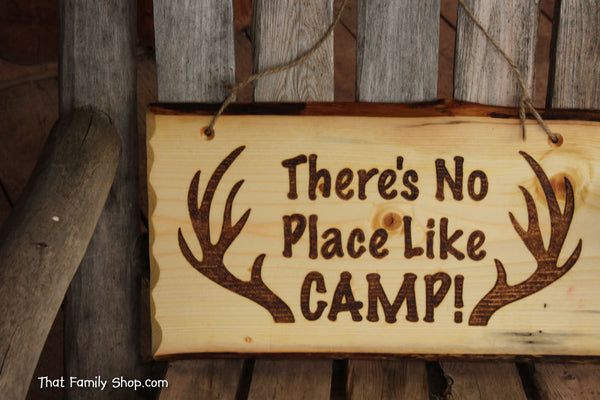 Rustic Wood Camp Sign, Welcome Plaque, Deer, Hunting, Cabin Decor-thatfamilyshop.com
