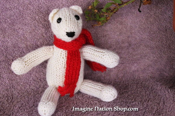 Polar Bear, Plush Toy, Natural Teddy, Wool Materials, Christmas Bear-thatfamilyshop.com