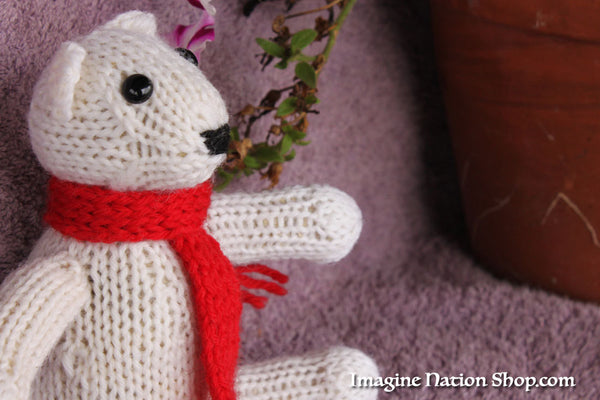 Polar Bear, Plush Toy, Natural Teddy, Wool Materials, Christmas Bear-thatfamilyshop.com