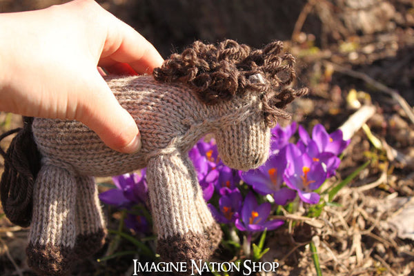 Mini Apples: Baby Colt, Plush Pony, Stuffed Horse, Natural Waldorf Toy-thatfamilyshop.com