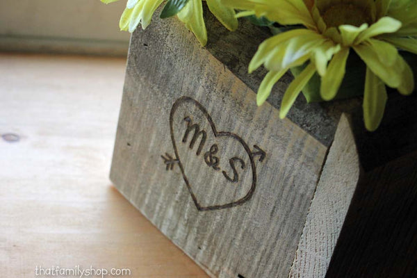 Personalized Rustic Box Table Decor Display Barnwood Woodsy Wedding-thatfamilyshop.com