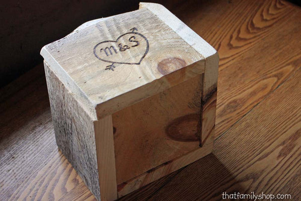 Personalized Rustic Box Table Decor Display Barnwood Woodsy Wedding-thatfamilyshop.com