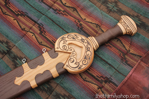 Theoden's Sword from Lord of the Rings Wooden Replica Rohan Weapon Movie/Costume Prop LOTR-thatfamilyshop.com